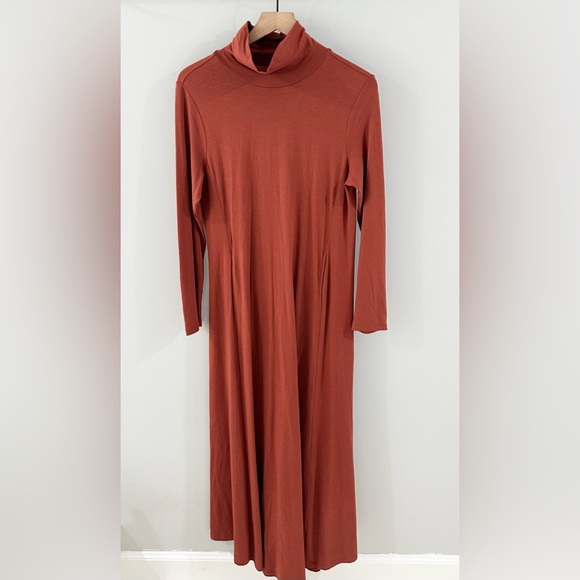 Soft Surroundings Jersey Knit Midi Dress Orange Size Small - Picture 2 of 6